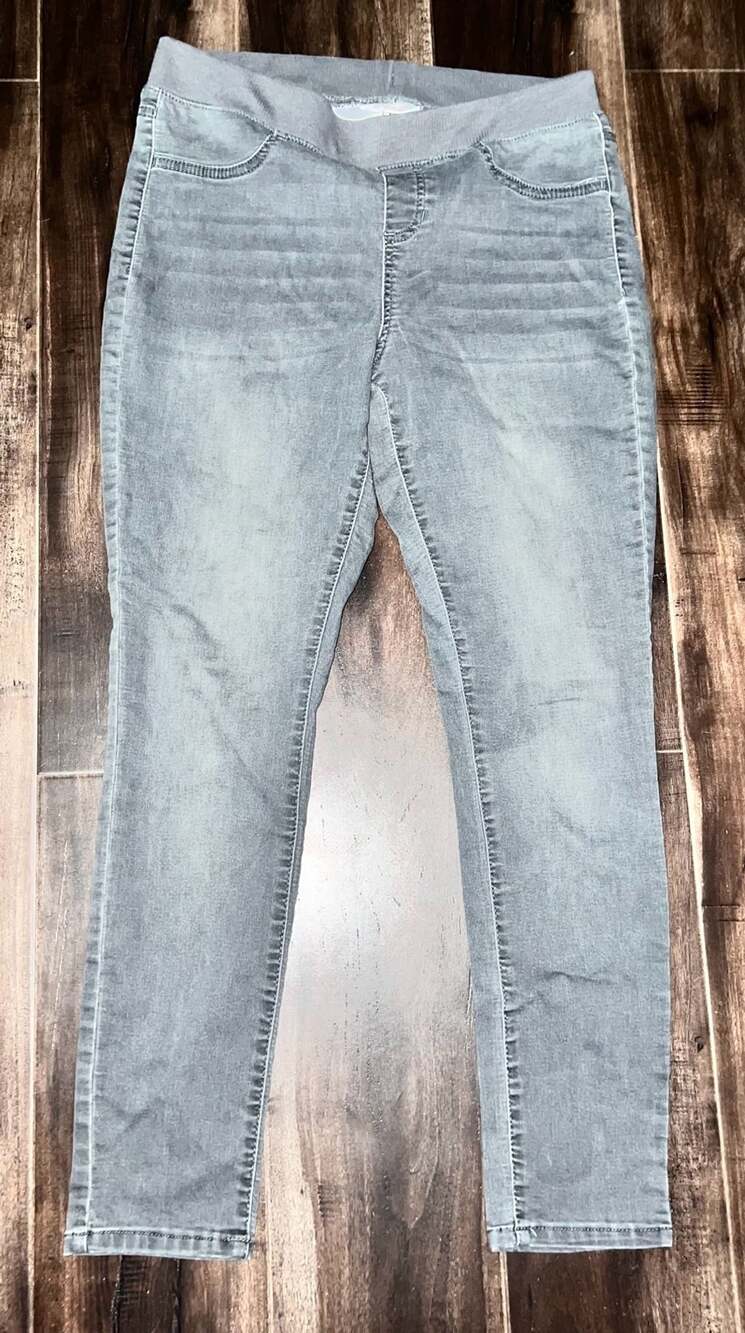 No Boundaries Pull On Skinny Jeans Size L/G (11-13) Grey Stretch Denim